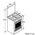 Bosch HXR39AI20 Serie | 4 Gasherd mit Elektrobackofen/ Energieeffizienzklasse A